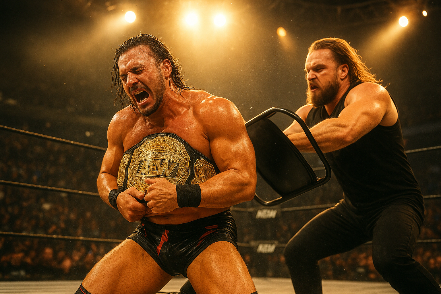 Kyle Fletcher attacks Takeshita after title victory at AEW Double or Nothing