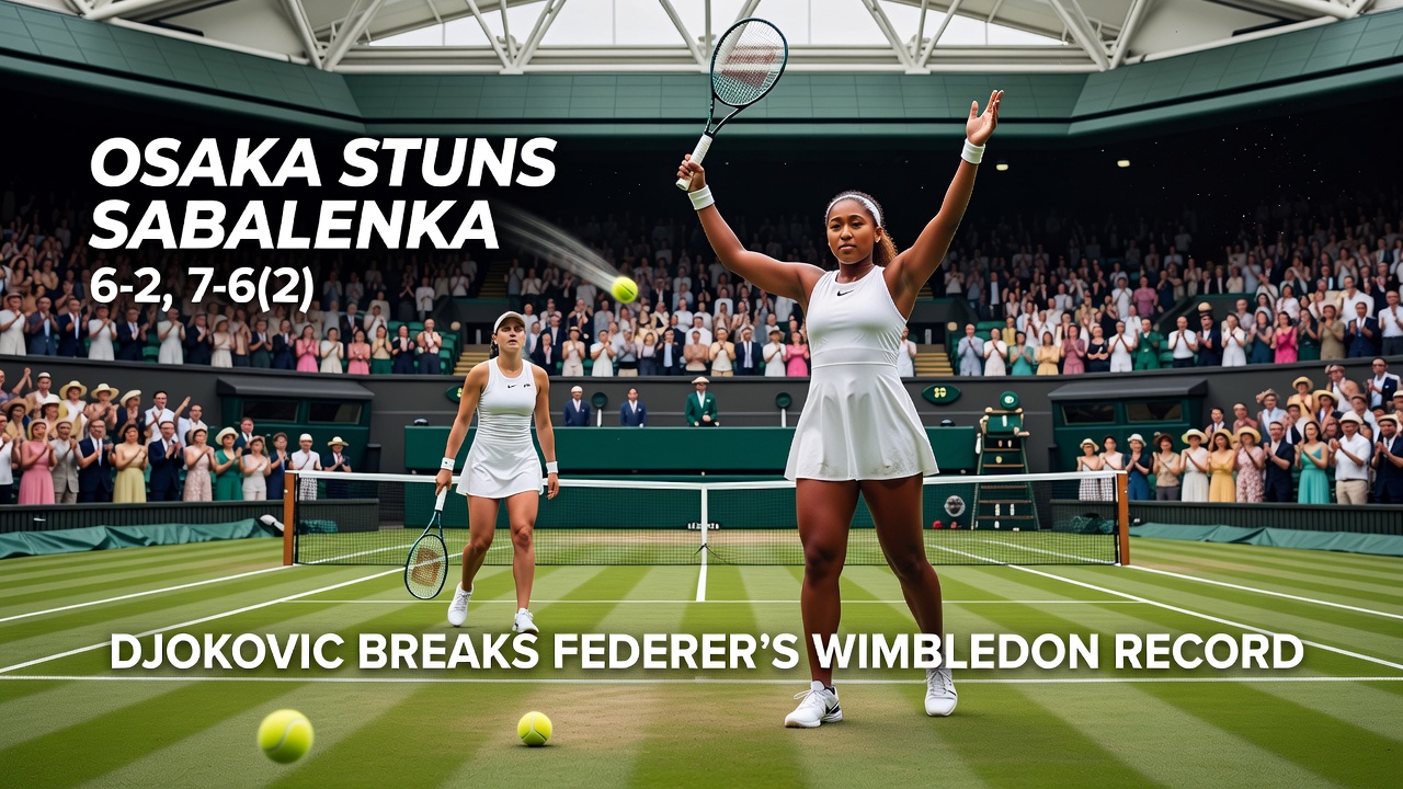 Osaka Stuns Sabalenka as Djokovic Breaks Federer's Wimbledon Record